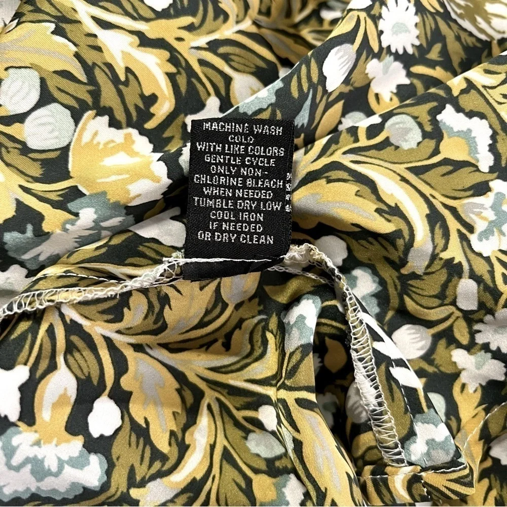 Catherine Malandrino Women’s Floral A-Line Maxi Skirt Sz 8 Black/Gold/White EUC